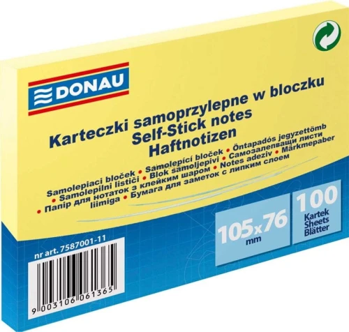 Notes samoprzylepny Donau żółty jasny 100k 105 mm x 76 mm (7587001-11)