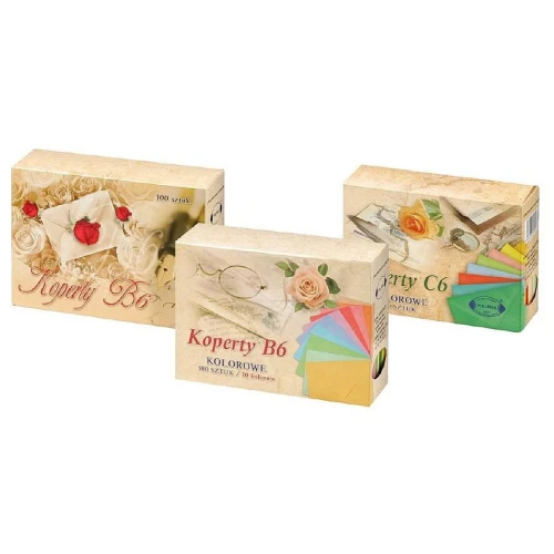 Koperta Pol-mak kolorowa C6 - mix 162 mm x 114 mm (C6)