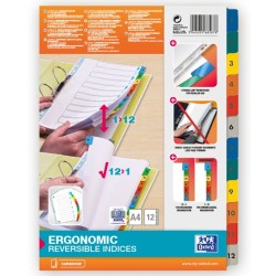 Przekładka numeryczna Elba Mylar 1-12 A4 mix kolorów 170g 12k 1-12 210 mm x 297 mm (100204616)