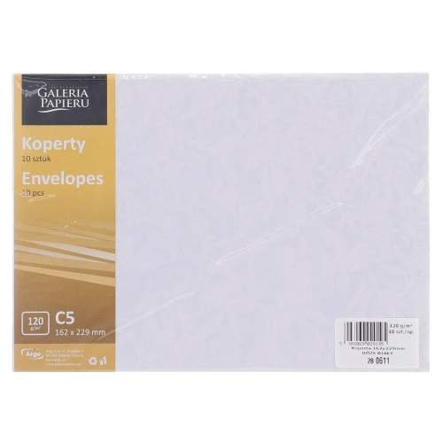 Koperta Galeria Papieru róże biały k C5 - biały 162 mm x 229 mm (280611)