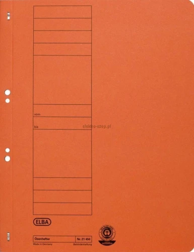 Skoroszyt Elba oczkowy A4 - pomarańczowy 250 g (100551874)