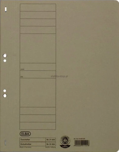 Skoroszyt Elba oczkowy A4 - szary 250 g (100551873)