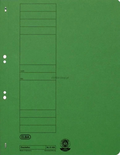 Skoroszyt Elba oczkowy A4 - zielony 250 g (100551872)
