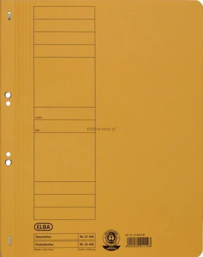 Skoroszyt Elba oczkowy A4 - żółty 250 g (100551871)