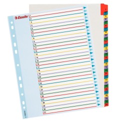 Przekładka numeryczna Esselte Mylar maxi A4 mix kolorów 160g 31k 1-31 (100210)