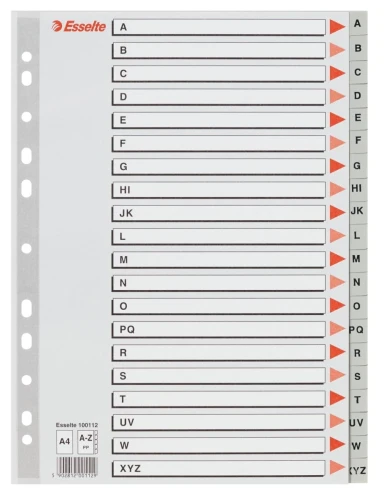 Przekładka alfabetyczna Esselte A4 szara A-Z (100112)