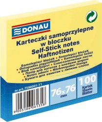 Notes samoprzylepny Donau żółty 100k 76 mm x 76 mm (7586001)