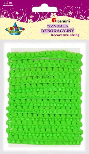 Sznurek Titanum Craft-Fun Series z pomponikami 1,7 m (PJ468)