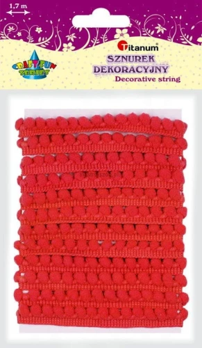 Sznurek Titanum Craft-Fun Series z pomponikami 1,7 m (PJ467)