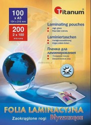 Folia do laminowania Titanum A5 - przezroczysty 100 mic. 154 mm x 216 mm