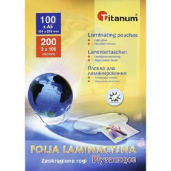 Folia do laminowania Titanum A5 - przezroczysty 100 mic. 154 mm x 216 mm