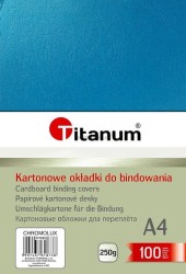 Karton do bindowania Titanum skóropodobny A4 - niebieski 250 g