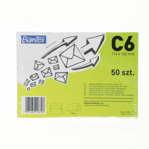 Koperta Bantex SK C6 - biały (400089387)