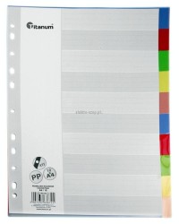Przekładki do segregatora PP Titanum A4 10 kartek indeksy kolorowe (IK10)