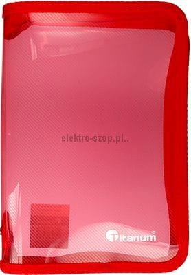 Teczka PP Titanum A5 na suwak transparentna czerwona (TZREA5)