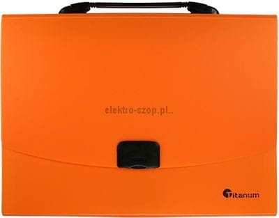 Teczka segregująca PP Titanum A4 z rączką 13 przegródek pomarańczowa fluo (TPF12OR)