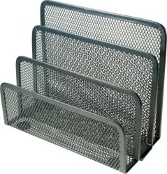 Stojak na koperty Titanum metalowy 16,7x13,5x8 cm srebrny (M-601S)