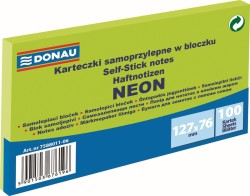 Notes samoprzylepny Donau Neon zielony 100k 127 mm x 76 mm (7588011-06)