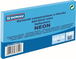 Notes samoprzylepny Donau Neon niebieski 100k 127 mm x 76 mm (7588011-10)