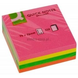 Notes samoprzylepny Q-Connect neonowe neonowy 320k 76 mm x 76 mm (KF01348)