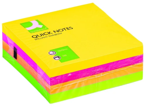 Notes samoprzylepny Q-Connect neonowe neonowy 320k 76 mm x 76 mm (KF01348)
