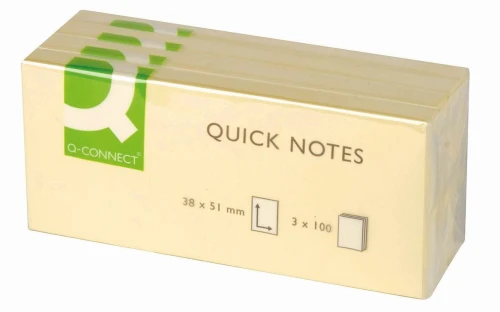 Notes samoprzylepny Q-Connect żółty 100k 38 mm x 51 mm (KF10500)