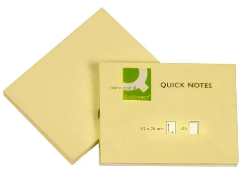 Notes samoprzylepny Q-Connect żółty jasny 100k 102 mm x 76 mm (KF01410)
