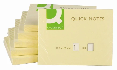 Notes samoprzylepny Q-Connect żółty jasny 100k 102 mm x 76 mm (KF01410)