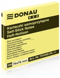 Notes samoprzylepny Donau Eco żółty 100k 76 mm x 76 mm (7593001PL-11)