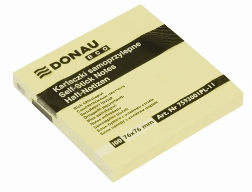 Notes samoprzylepny Donau Eco żółty 100k 76 mm x 76 mm (7593001PL-11)
