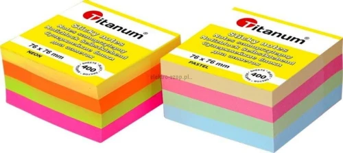 Notes samoprzylepny Titanum mix pastelowy 400k 76 mm x 76 mm (SF-02)
