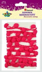 Sznurek Titanum Craft-Fun Series z pomponami 1,5 m (PJ469)