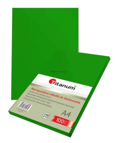 Karton do bindowania Titanum błyszczący - chromolux A4 - zielony 250 g