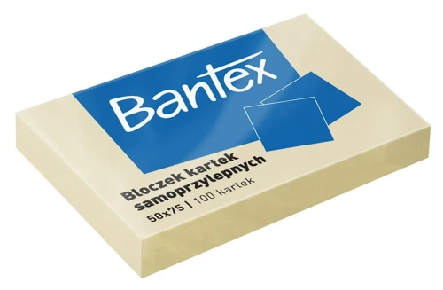 Notes samoprzylepny Bantex żółty 100k 50 mm x 75 mm (400086385)