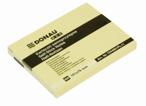 Notes samoprzylepny Donau Eco żółty 100k 101 mm x 76 mm (7594001PL-11)