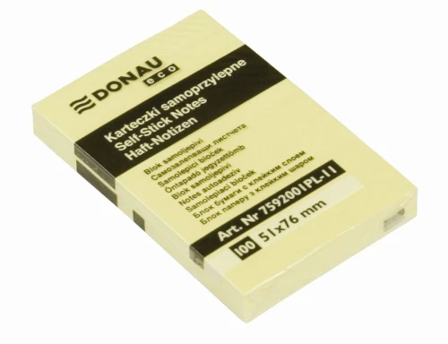 Notes samoprzylepny Donau Eco żółty 100k 51 mm x 76 mm (7592001PL-11)