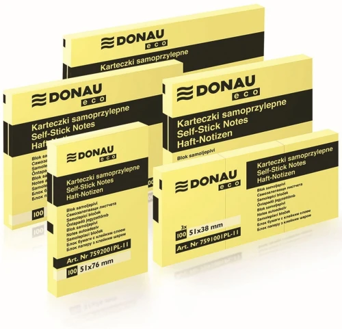 Notes samoprzylepny Donau Eco żółty 100k 38 mm x 51 mm (7591001PL-11)