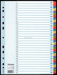 Przekładka numeryczna Esselte Mylar kartonowe A4 mix kolorów 160g 31k 1-31 (100164)