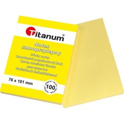 Notes samoprzylepny Titanum żółty 100k 76 mm x 101 mm (S-2002)