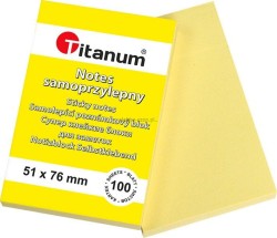 Notes samoprzylepny Titanum żółty 100k 51 mm x 76 mm (S-2004)
