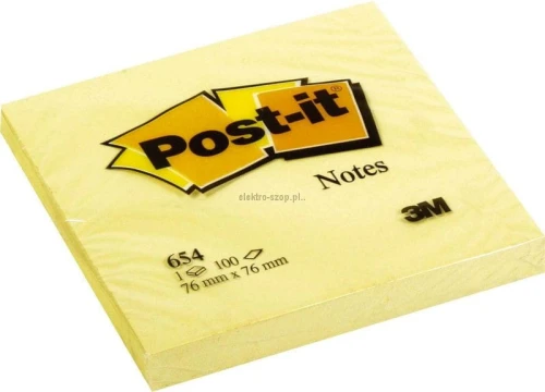 Notes samoprzylepny Post-It żółty 100k 76 mm x 76 mm