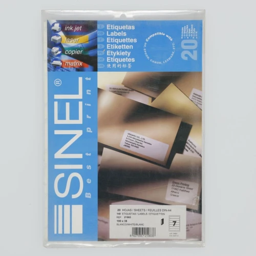 Etykieta samoprzylepna