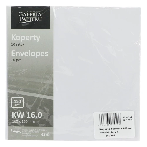 Koperta Galeria Papieru gładki - biały 160 mm x 160 mm (280391)