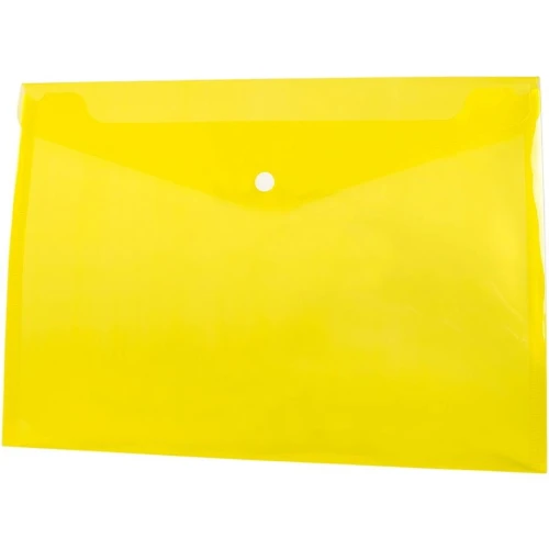 Teczka plastikowa na guzik Tetis koperta pp A4 kolor: żółty 140 mic. 235 mm x 330 mm (BT611-Y)
