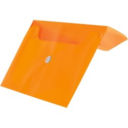 Teczka plastikowa na zatrzask Tetis koperta pp DL kolor: pomarańczowy 140 mic. 110 mm x 220 mm (BT612-P)