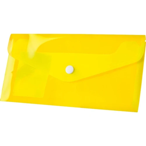 Teczka plastikowa na zatrzask Tetis koperta pp DL kolor: żółty 140 mic. 110 mm x 220 mm (BT612-Y)