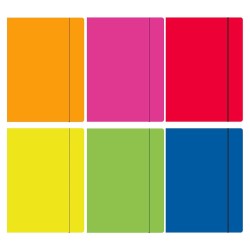 Teczka kartonowa na gumkę Rexus TECZKA Z GUMKĄ FLUO A4 kolor: mix (605203)
