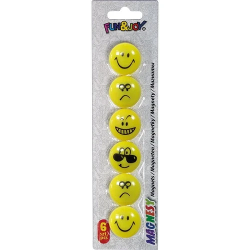 Magnes Fun&amp;Joy Smiley okrągły - żółty śr. 29 mm
