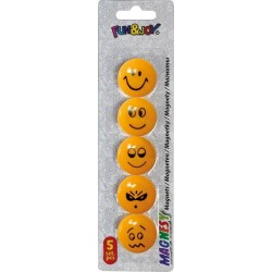 Magnes Fun&amp;Joy Smiley okrągły - pomarańczowy śr. 29 mm
