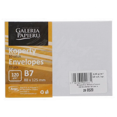 Koperta holland biały B7 - biała 88 mm x 125 mm (280520)